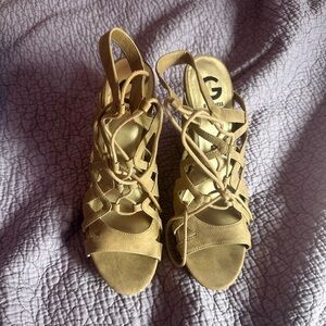 Guess Women's Beige Lace-Up Sandals